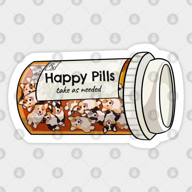 Happy Pills Sticker by X-TrashPanda